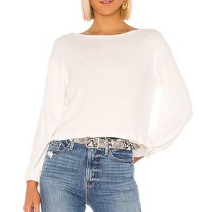 LNA Ivory Sweater Ribbed Top Size Small